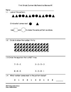 1st Grade Summer Mathematics Review(1)