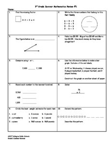 3rd Grade Summer Mathematics Review(1)
