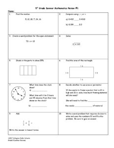 5th Grade Summer Mathematics Review(1)