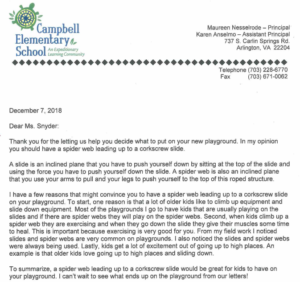 Letter to principal
