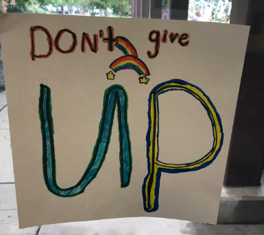 Don't give up sign