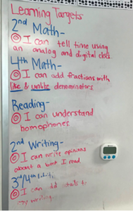 learning targets in multi-age classroom