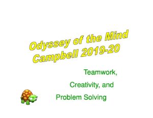 Odyssey of the Mind Presentation - Sept. 29, 2019