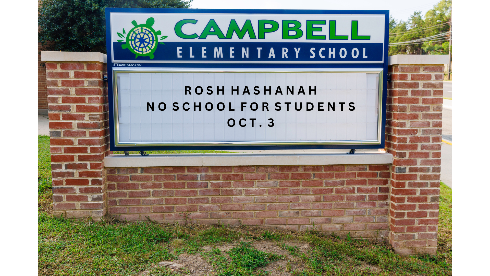 Rosh Hashanah No school for students Oct. 3