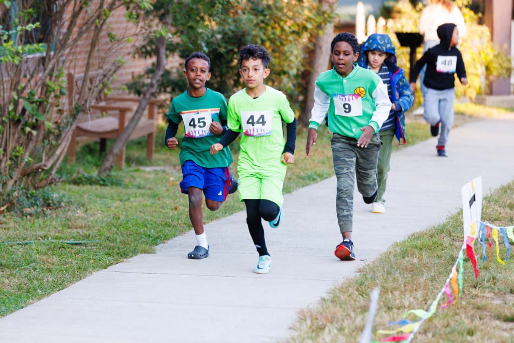 students running