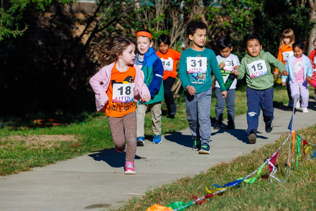 students running