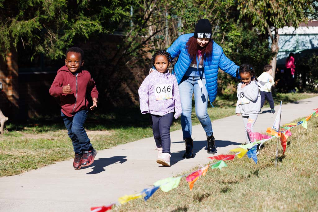 students running