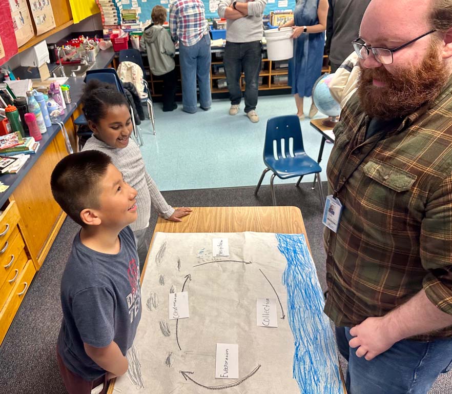 students presenting work