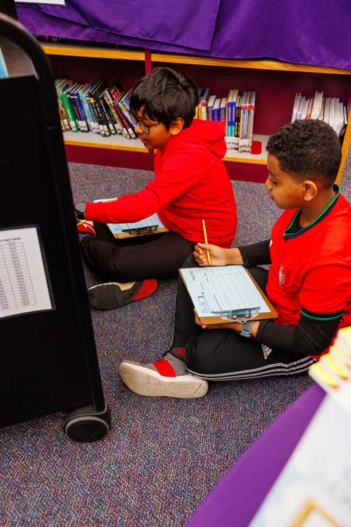 students browsing book fair
