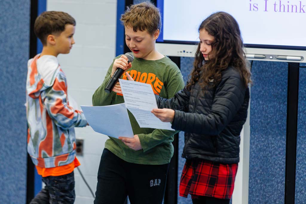 students presenting