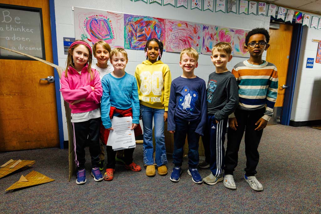 group of students posing