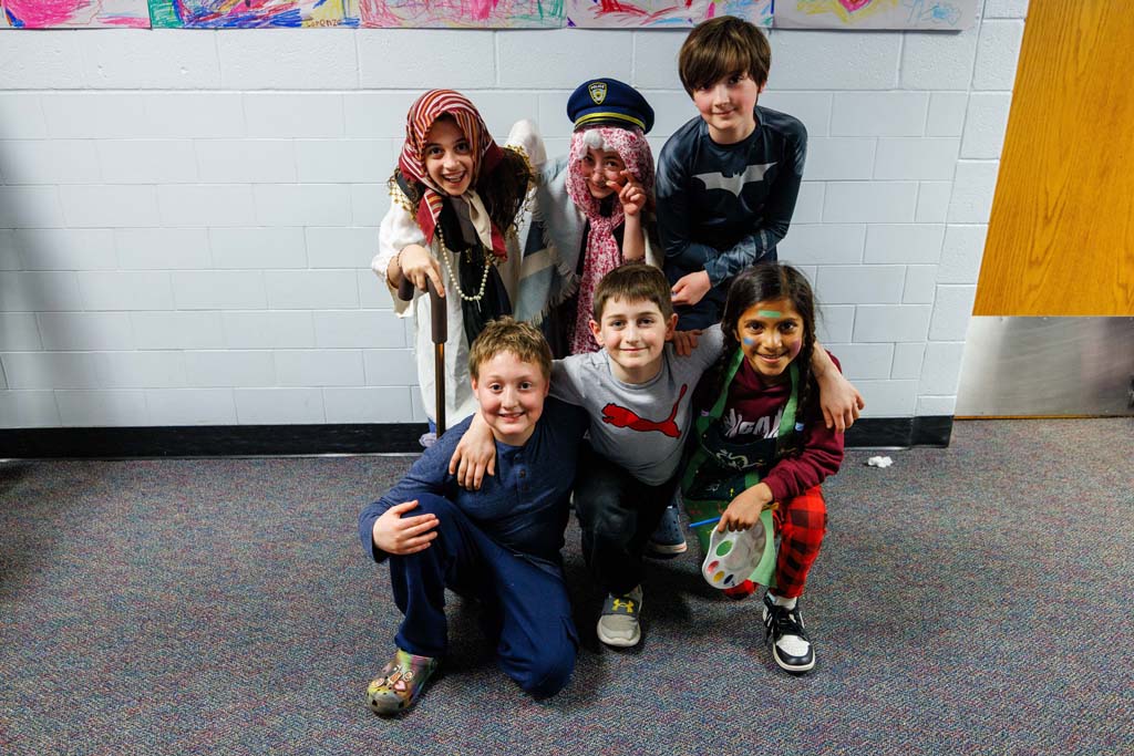 group of students posing