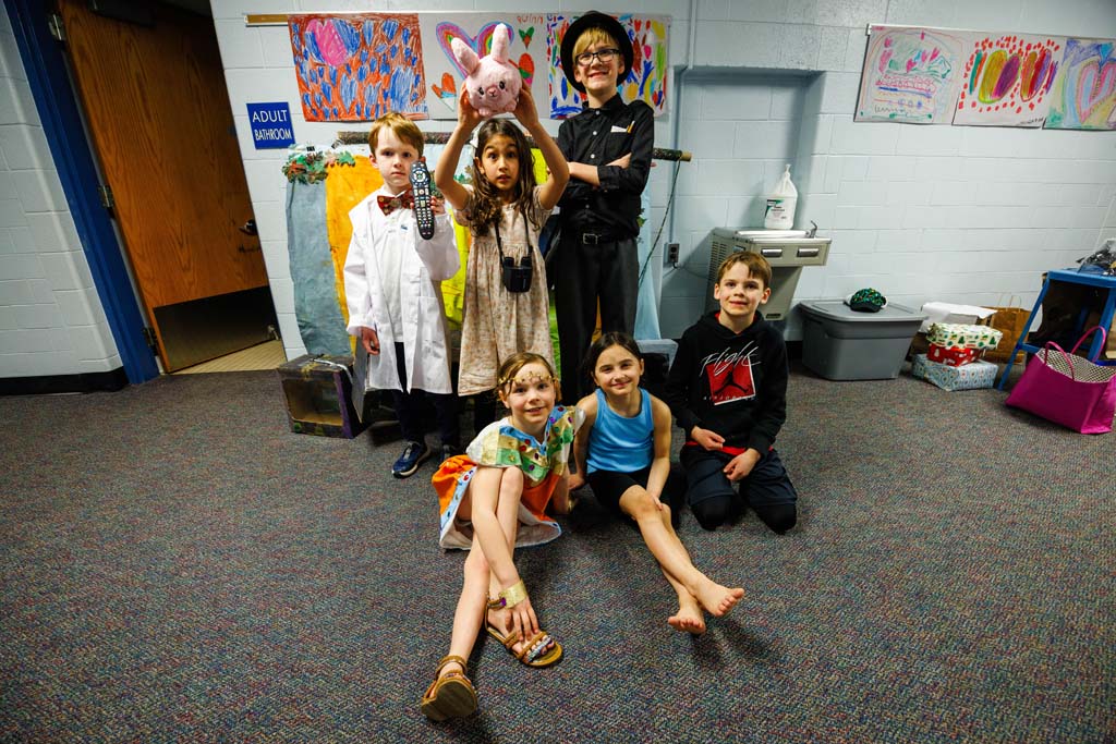 group of students posing