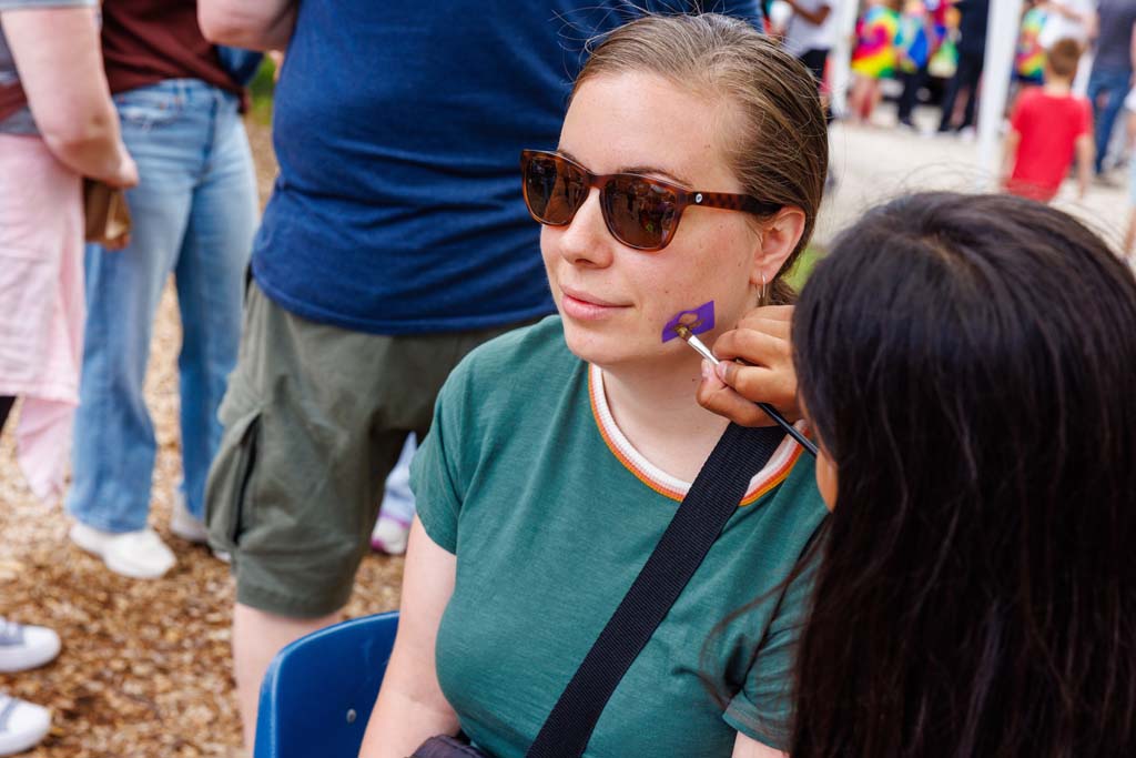 adult at face paint