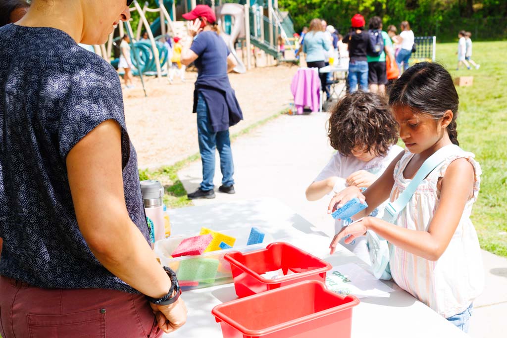 children at removable tattoos table