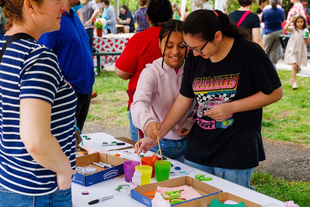 children at activity table