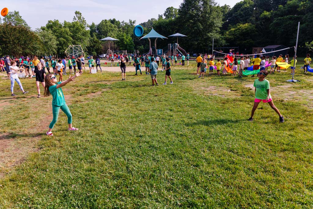 students playing on the field