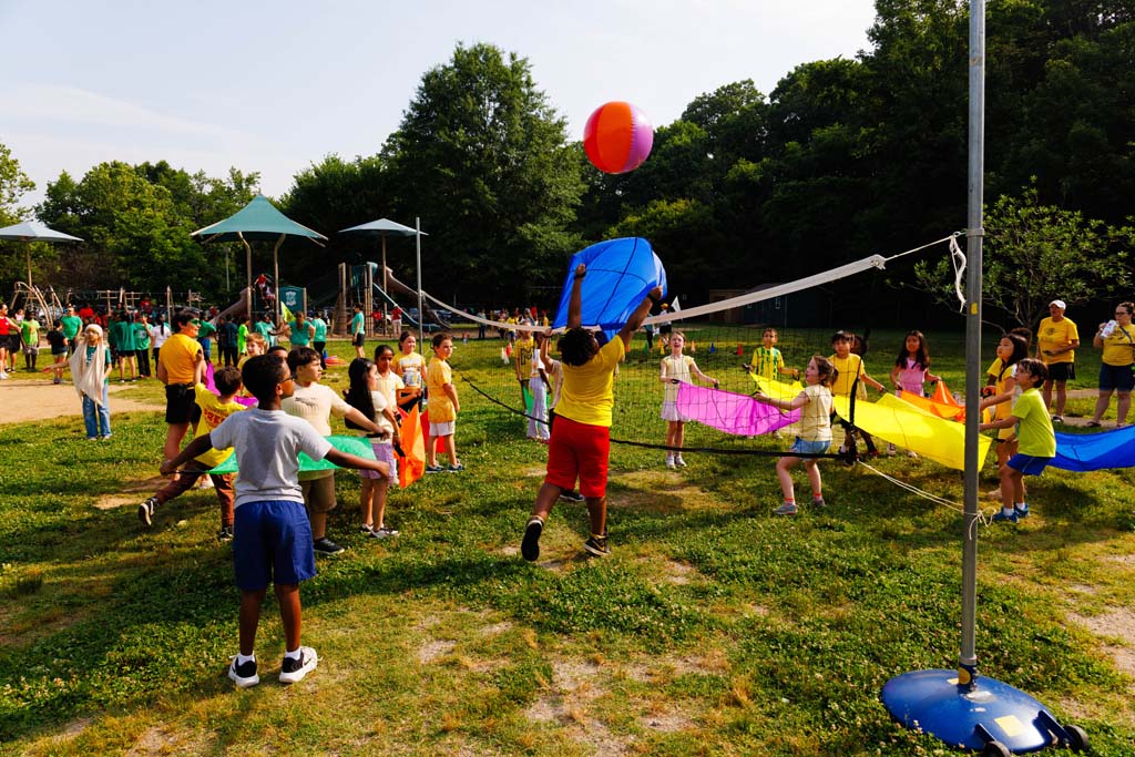 students playing on the field