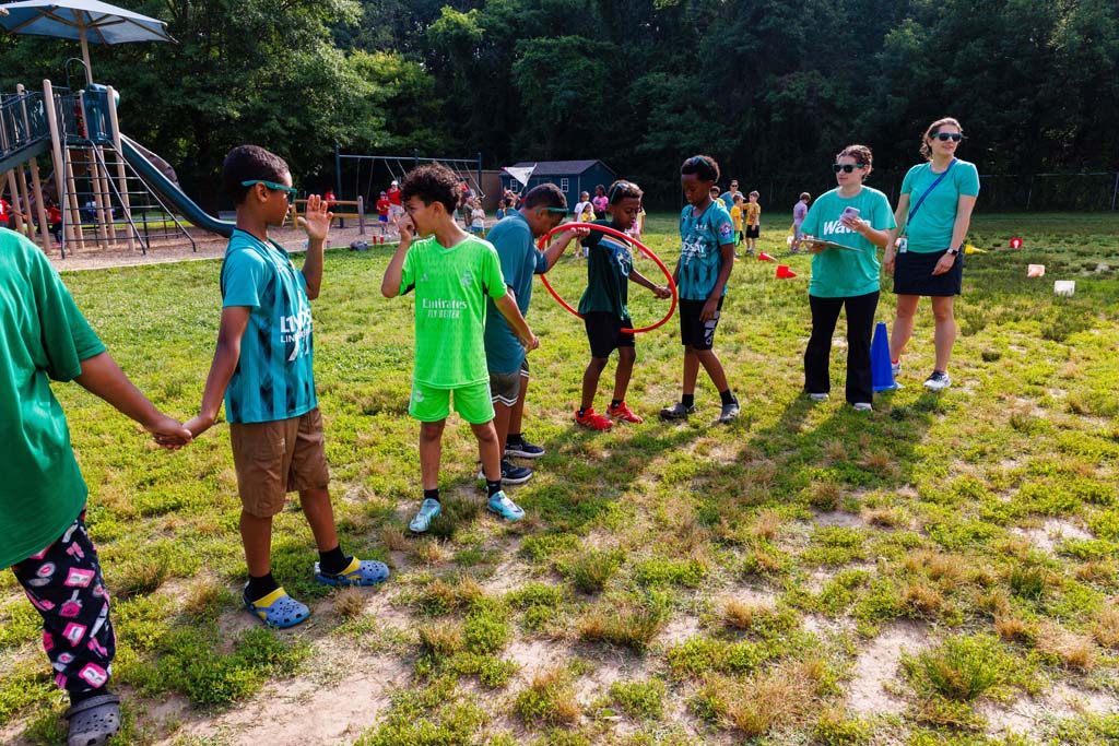 students playing on the field