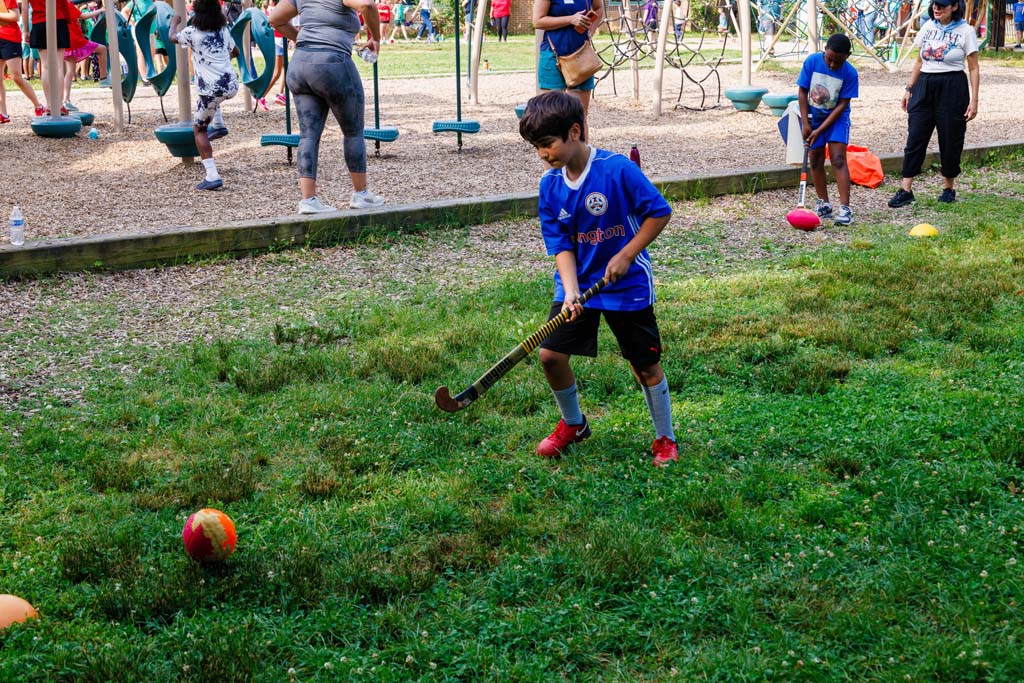 students playing on the field