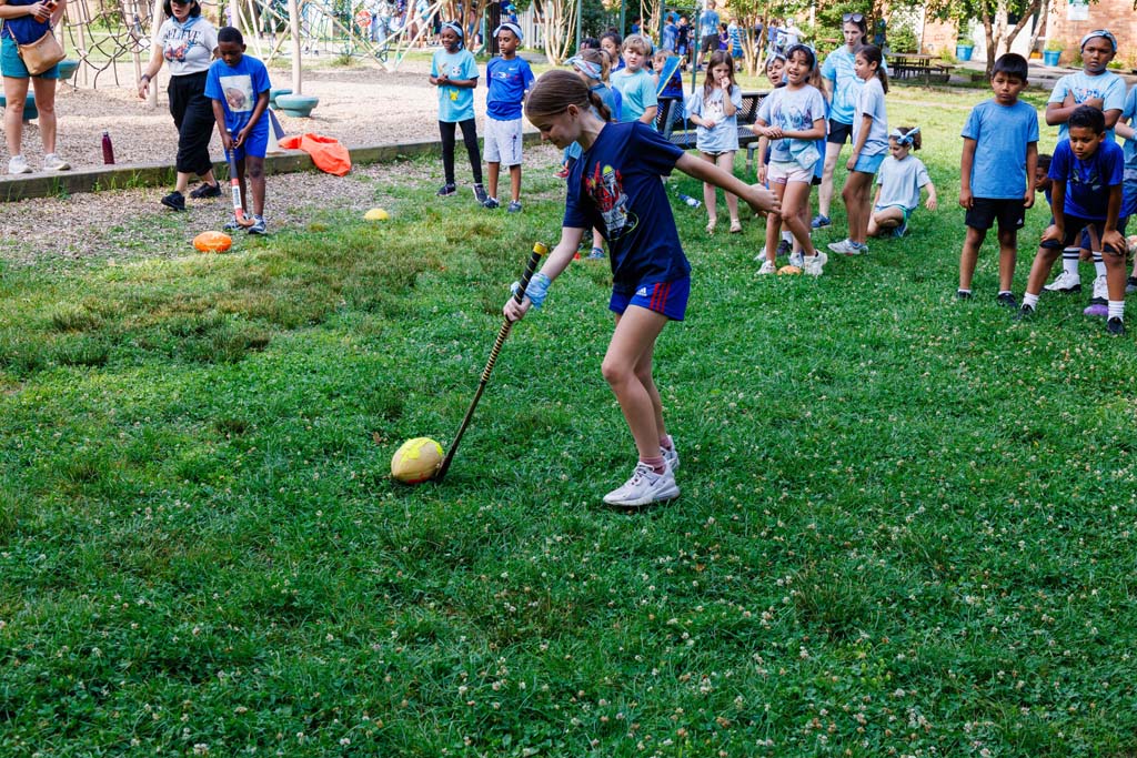 students playing on the field