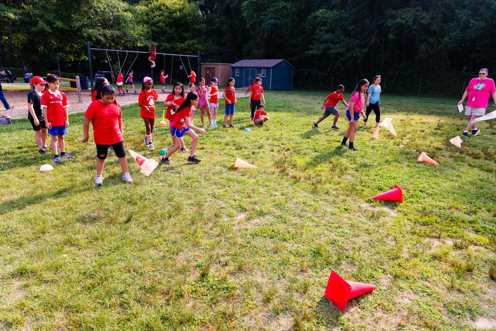 students playing on the field