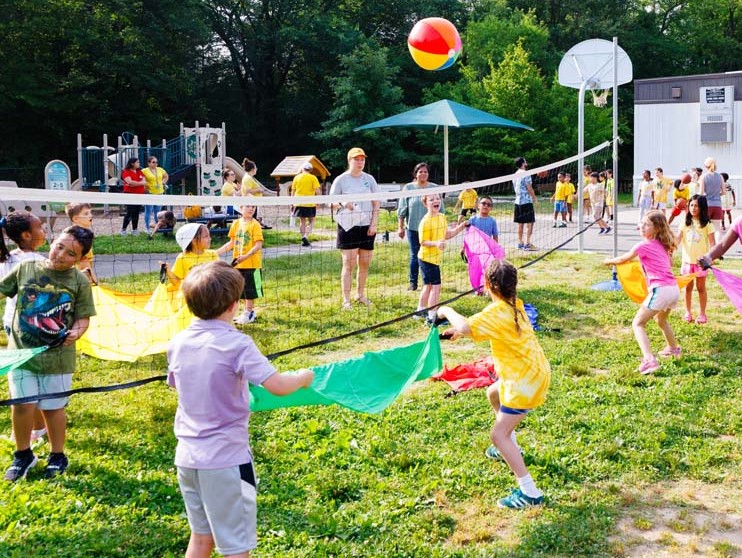 students playing on the field