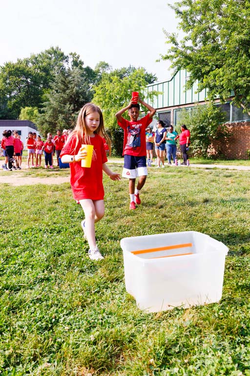 students playing on the field