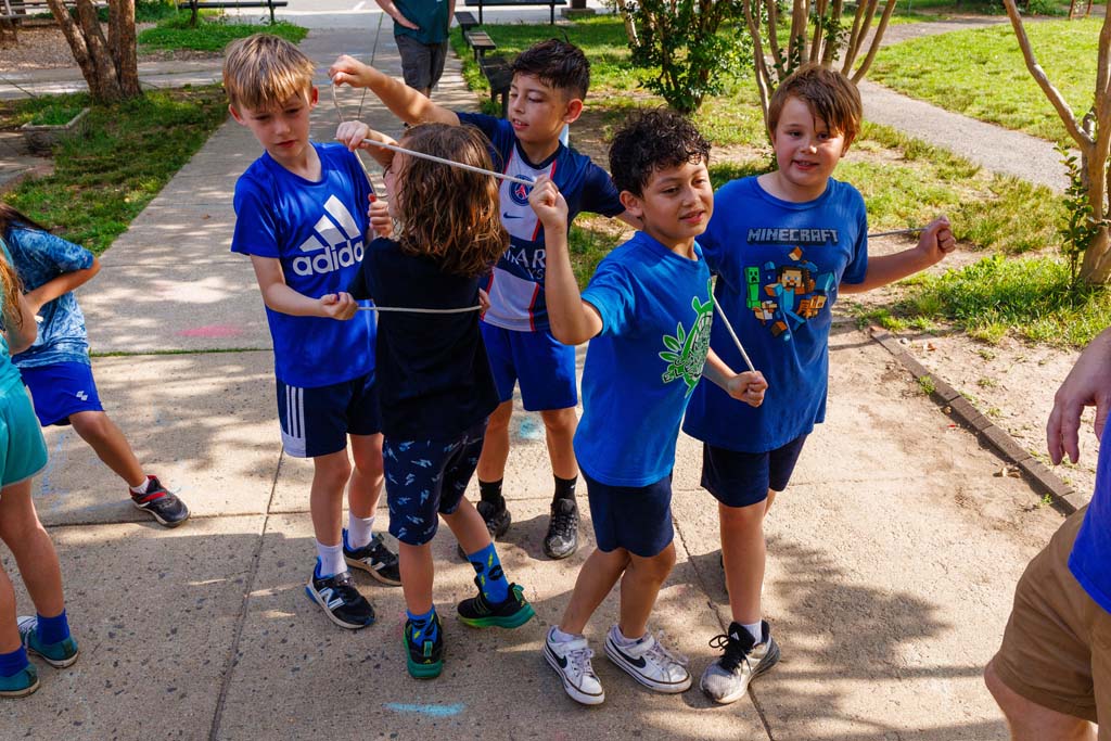 students playing on the field