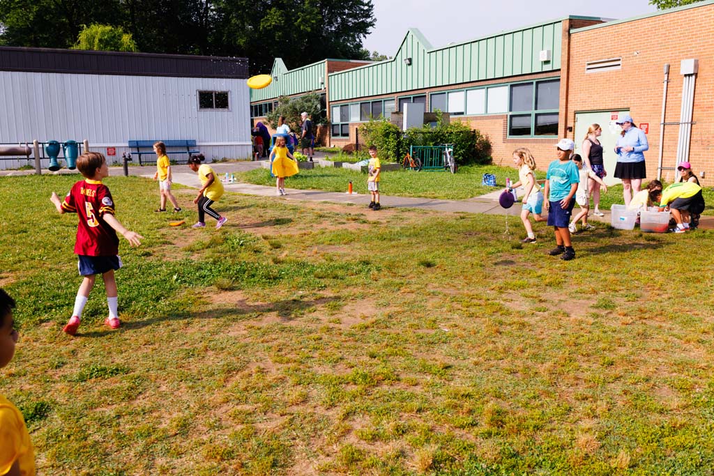 students playing on the field