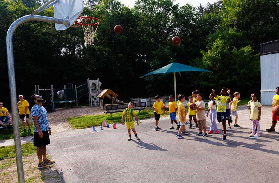 students playing on the field