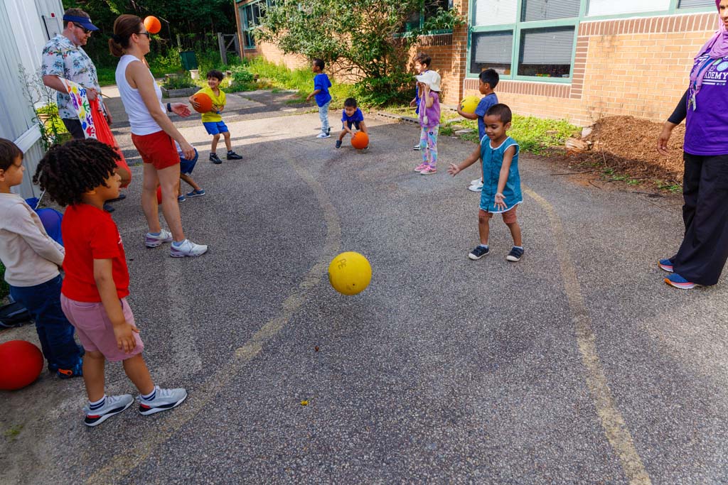 students playing on the field