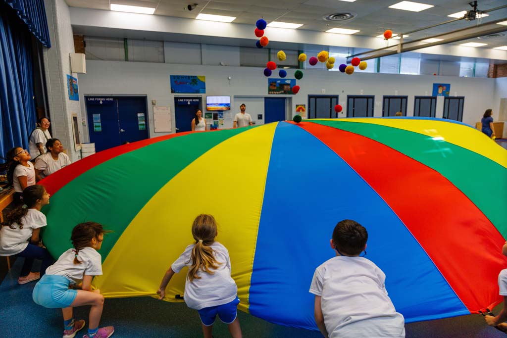 students playing in gym