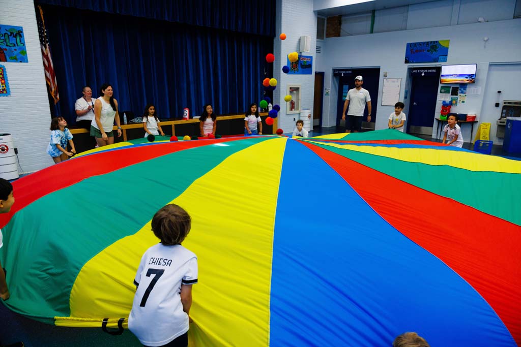 students playing in gym