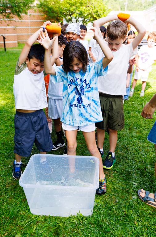 students playing on field