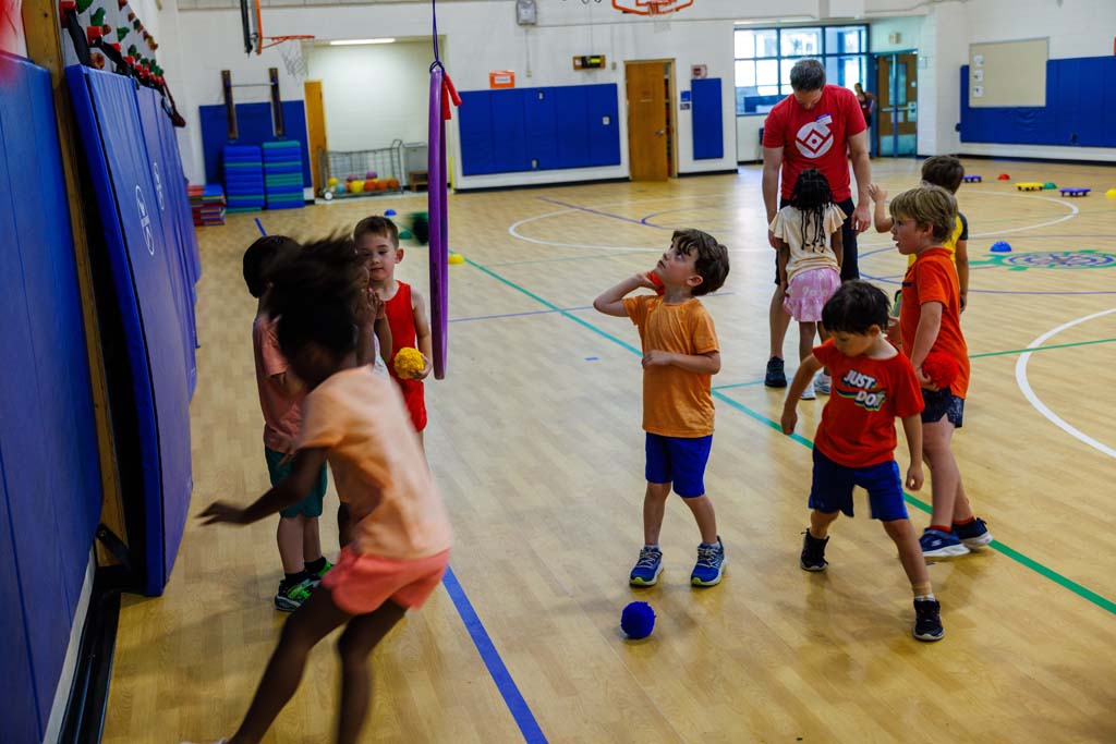 students playing in gym