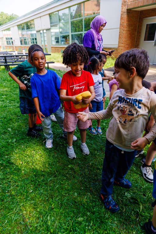 students playing on the field