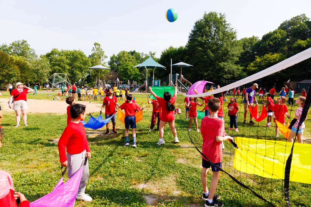 students playing on the field