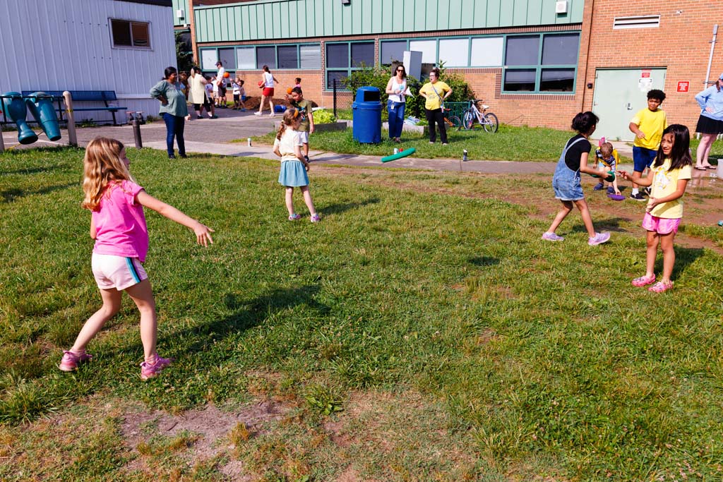 students playing on the field