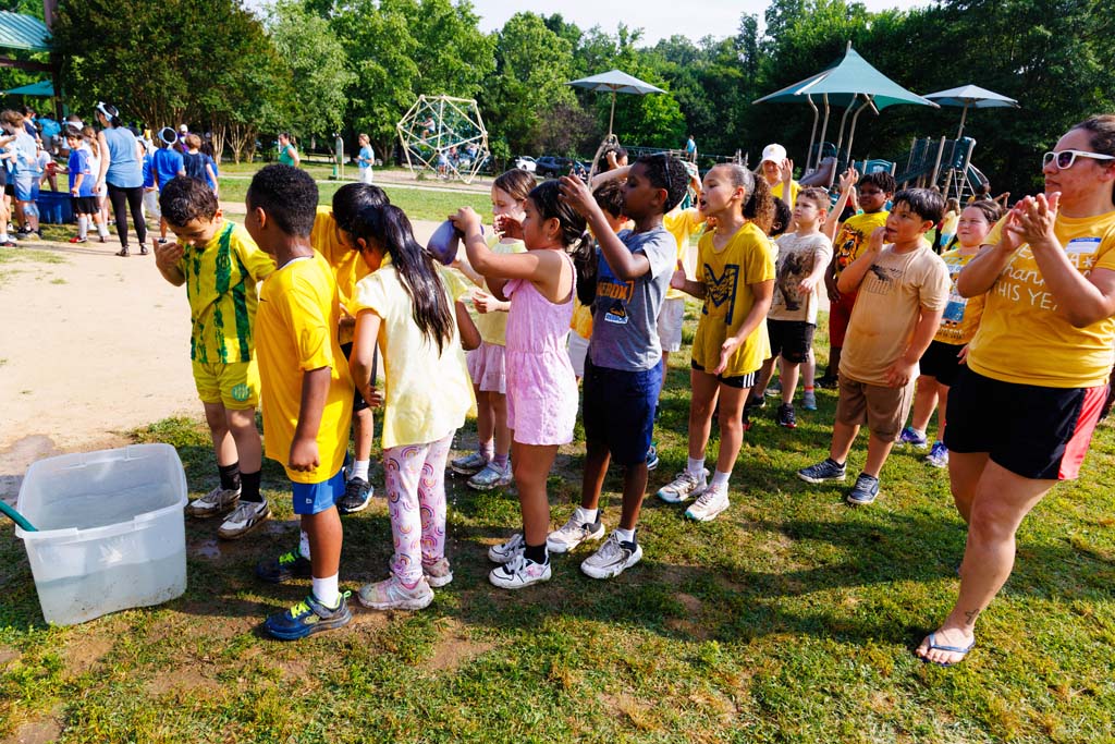 students playing on the field