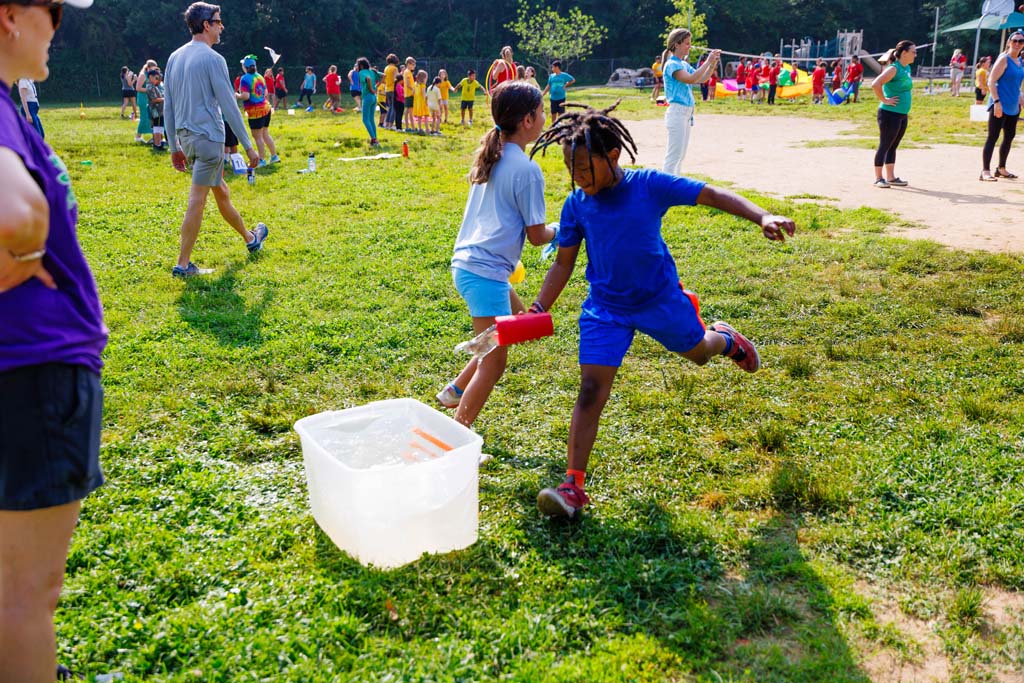 students playing on field