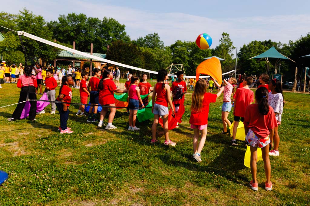 students playing on field