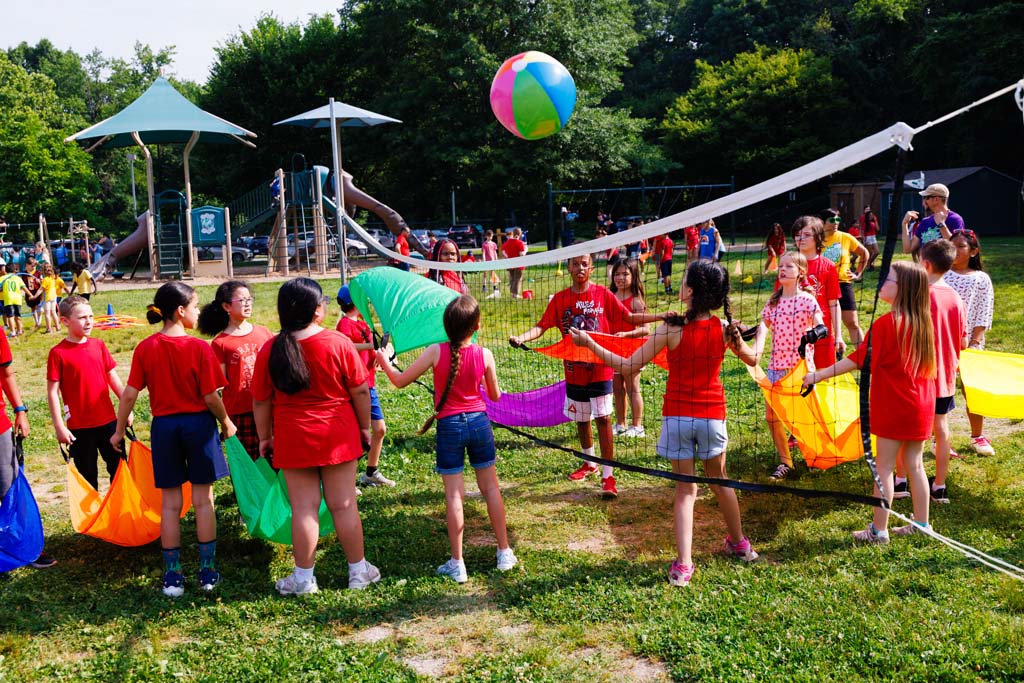 students playing on field