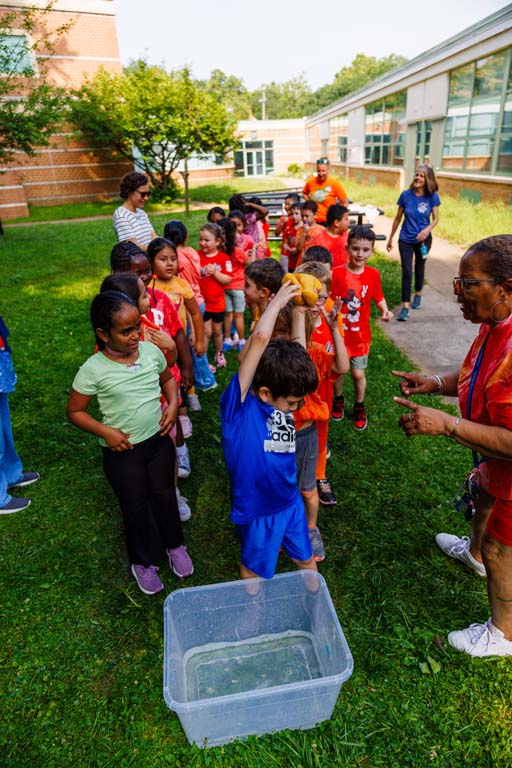 students playing on field