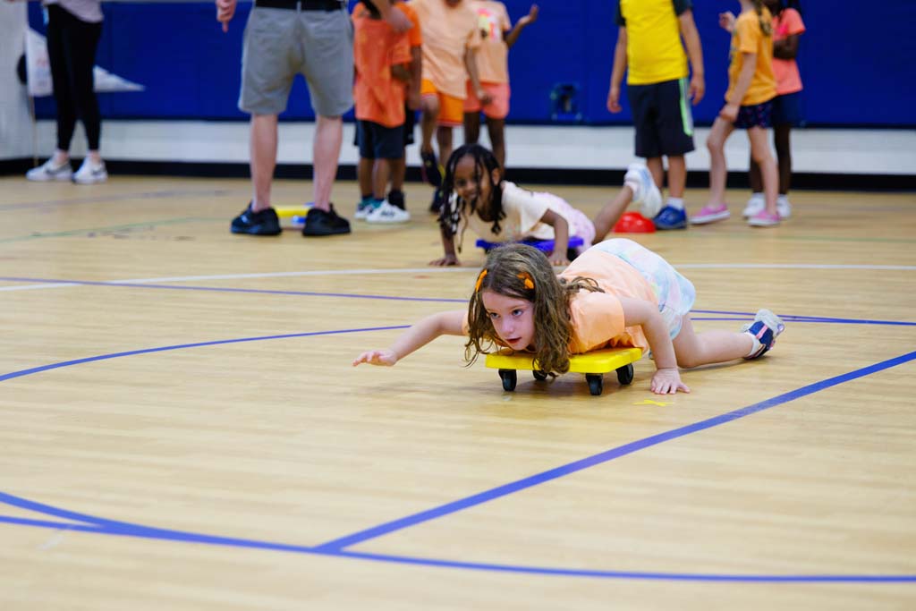 students playing in gym