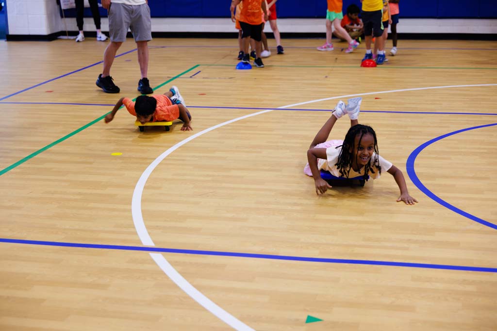 students playing in gym