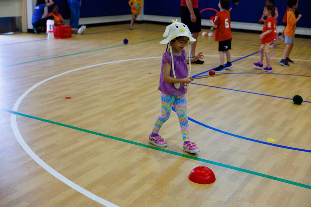 students playing in gym