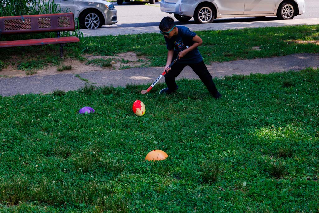 students playing on the field