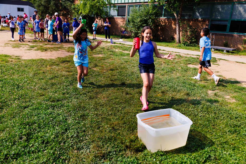 students playing on the field