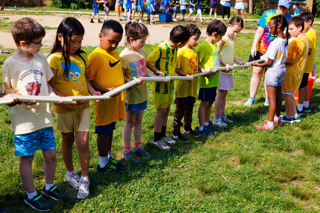 students playing on the field